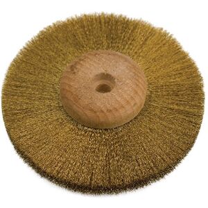 Cooksongold Brass Lathe Brush 102mm/4" Wooden Centre Cooksongold Brass Lathe Brush 102mm/4" Wooden Centre