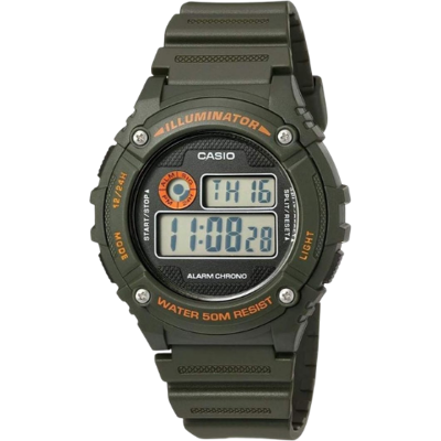 Casio W-216H-3BVDF Illuminator Digital Sports Watch - Green Casio W-216H-3BVDF Illuminator Digital Sports Watch - Green