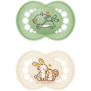 MAM Original Wolf & Rabbit Design 18-36+m Unisex Pacifier – 2 pcs MAM Original Wolf & Rabbit Design 18-36+m Unisex Pacifier – 2 pcs
