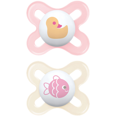 MAM Original Start Soother - Pink - 0-2 Months - Set of 2 MAM Original Start Soother - Pink - 0-2 Months - Set of 2