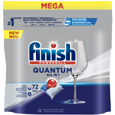 Finish Quantum Max Dishwasher Capsules - All in One - 72 pcs Finish Quantum Max Dishwasher Capsules - All in One - 72 pcs