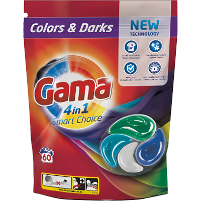 Gama Darks & Color Laundry Pods - 4-in-1, 60 pcs Gama Darks & Color Laundry Pods - 4-in-1, 60 pcs