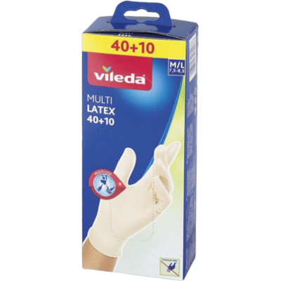 Vileda Multi Latex Disposable Gloves M/L - 50 pcs Vileda Multi Latex Disposable Gloves M/L - 50 pcs