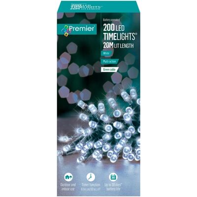 Premier 200 LED Battery White Light Chain - 20 metres Premier 200 LED Battery White Light Chain - 20 metres