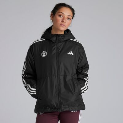 Manchester United x adidas Womens Essentials 3S Insulated Hooded Jacket Black 2XS Manchester United x adidas Womens Essentials 3S Insulated Hooded Jacket Black 2XS