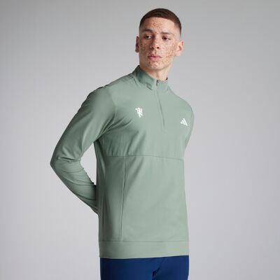 Adidas Mens Tour 1/4 Zip - Silver Green - Clothing Adidas Mens Tour 1/4 Zip - Silver Green - Clothing