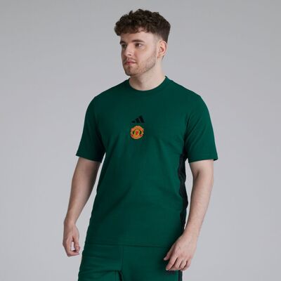 Adidas Men's Essential Three Stripes T-Shirt - Green/Black Adidas Men's Essential Three Stripes T-Shirt - Green/Black
