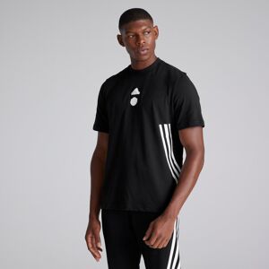 Manchester United x adidas Mens Future Icons 3-Stripes T-Shirt Black XL