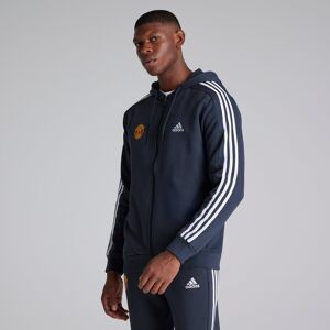 Manchester United x adidas Mens Essentials Fleece 3-Stripes Full-Zip Hoodie Navy M Manchester United x adidas Mens Essentials Fleece 3-Stripes Full-Zip Hoodie Navy M