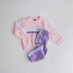 Manchester United x adidas Infant Essentials Tiberio 3-Stripes Fleece Set Pink/Purple 6-9M Manchester United x adidas Infant Essentials Tiberio 3-Stripes Fleece Set Pink/Purple 6-9M
