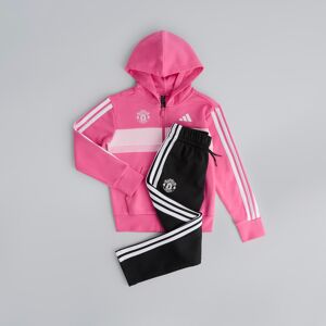 Manchester United x adidas Kids Essentials Tiberio 3-Stripes Fleece Tracksuit Pink/Black 9-10Y Manchester United x adidas Kids Essentials Tiberio 3-Stripes Fleece Tracksuit Pink/Black 9-10Y