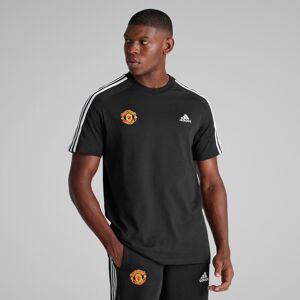 Manchester United x adidas Mens Essentials Single Jersey 3-Stripes T-Shirt Black M