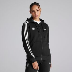 Manchester United x adidas Womens Essentials 3-Stripes Full-Zip Fleece Hoodie Black S Manchester United x adidas Womens Essentials 3-Stripes Full-Zip Fleece Hoodie Black S