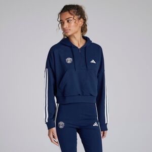 Manchester United x adidas Womens Essentials 3-Stripes French Terry 1/4 Zip Hoodie Blue XS Manchester United x adidas Womens Essentials 3-Stripes French Terry 1/4 Zip Hoodie Blue XS