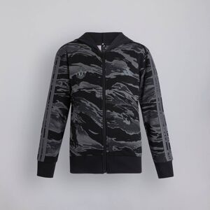 Manchester United x adidas Kids Essentials Camo Full Zip Hoodie Black 13-14Y