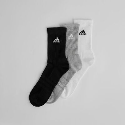 Manchester United x adidas Essentials Cushioned Crew Socks 3 Pack Black/Grey/White L Manchester United x adidas Essentials Cushioned Crew Socks 3 Pack Black/Grey/White L