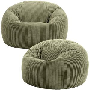 icon® Kingston Cord Classic Bean Bag, Pack of 2, Sage Green icon® Kingston Cord Classic Bean Bag, Pack of 2, Sage Green