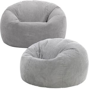 icon® icon Kingston Cord Bean Bag Chair, Set of 2, Classic Gaming Chair Beanbags, Grey icon® icon Kingston Cord Bean Bag Chair, Set of 2, Classic Gaming Chair Beanbags, Grey