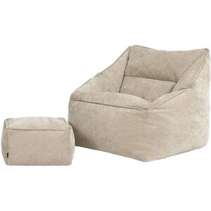 icon® Natalia Chenille Lounge ArmChair Bean Bag and Amara Footstool set, Natural icon® Natalia Chenille Lounge ArmChair Bean Bag and Amara Footstool set, Natural