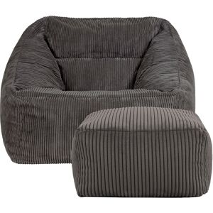 icon® icon Cord Armchair Bean Bag Adult Corduroy Beanbag & Footstool, Charcoal Grey icon® icon Cord Armchair Bean Bag Adult Corduroy Beanbag & Footstool, Charcoal Grey
