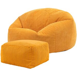 icon® icon Cord Bean Bag Chairs Classic Gaming Chair Bean Bags & Foostool Combo, Ochre Yellow icon® icon Cord Bean Bag Chairs Classic Gaming Chair Bean Bags & Foostool Combo, Ochre Yellow