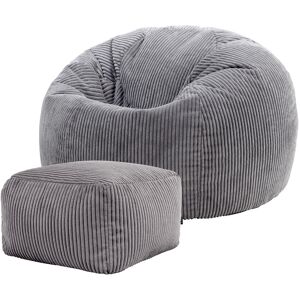 icon® icon Cord Bean Bag Chairs Classic Gaming Chair Bean Bags & Foostool Combo, Charcoal Grey icon® icon Cord Bean Bag Chairs Classic Gaming Chair Bean Bags & Foostool Combo, Charcoal Grey