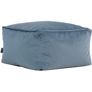 icon® Amara Velvet Pouffe Large Square Footstool, Mineral Blue icon® Amara Velvet Pouffe Large Square Footstool, Mineral Blue