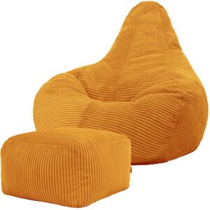 icon® icon Dalton Cord Highback Gaming Bean Bag Chair & Footstool Beanbag, Ochre Yellow icon® icon Dalton Cord Highback Gaming Bean Bag Chair & Footstool Beanbag, Ochre Yellow