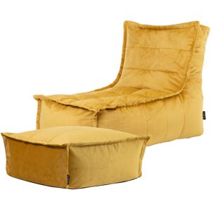 icon® icon Dolce Velvet Bean Bag Modular Lounger Beanbag and Footstool, Ochre Yellow icon® icon Dolce Velvet Bean Bag Modular Lounger Beanbag and Footstool, Ochre Yellow
