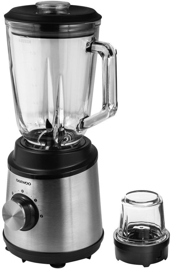 Daewoo 800W 1.5L Glass Jug Blender & Grinder, Stainless Steel