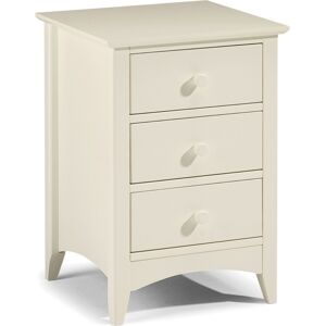 Cameo - 3 Drawer Bedside Table - Stone White Wooden - Happy Beds