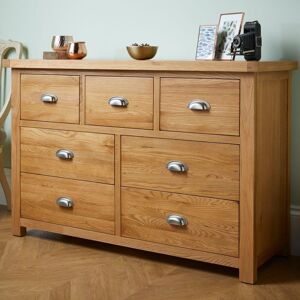 Woburn - 4+3 Drawer Chest - Oak - Wooden - Happy Beds Woburn - 4+3 Drawer Chest - Oak - Wooden - Happy Beds