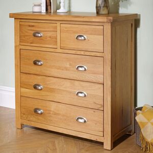 Woburn - 3 + 2 Drawer Chest - Oak - Wooden - Happy Beds Woburn - 3 + 2 Drawer Chest - Oak - Wooden - Happy Beds