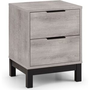 Bali – 2-Drawer Bedside Table – Grey Oak – Wooden - Happy Beds Bali – 2-Drawer Bedside Table – Grey Oak – Wooden - Happy Beds