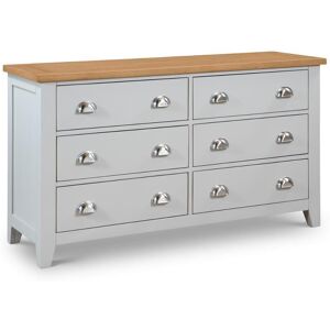 Richmond - 6 Drawer Wide Chest - Grey/Oak - Wooden - Happy Beds Richmond - 6 Drawer Wide Chest - Grey/Oak - Wooden - Happy Beds
