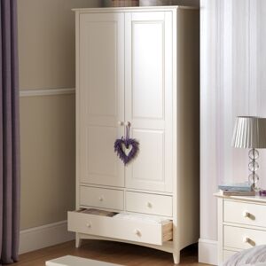 Cameo - Combination Wardrobe - Stone White - Wooden - Happy Beds Cameo - Combination Wardrobe - Stone White - Wooden - Happy Beds