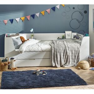 Happy Beds Cyclone - Single – Day Bed with Underbed Storage Drawer - White - Wooden - 3ft