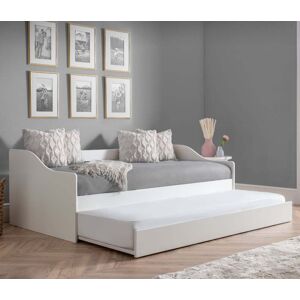 Elba - Single - Day Bed - Guest Bed Trundle - White - Wooden - 3ft - Happy Beds
