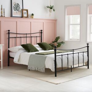 Emily - Double Black Metal Bed Frame - 4ft6 - Happy Beds