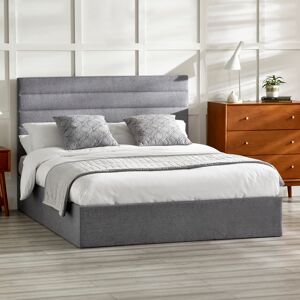 Happy Beds Merida - Double - Ottoman Storage Bed - Grey - Fabric - 4ft6