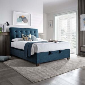 Happy Beds Ashbrooke - Double - Ottoman Storage Bed - Blue - Velvet - 4ft6 Happy Beds Ashbrooke - Double - Ottoman Storage Bed - Blue - Velvet - 4ft6