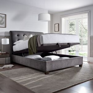 Happy Beds Ashbrooke - Double - Ottoman Storage Bed - Dark Grey - Velvet - 4ft6 Happy Beds Ashbrooke - Double - Ottoman Storage Bed - Dark Grey - Velvet - 4ft6