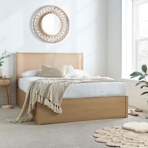 Carson - King Size - Rattan Ottoman Storage Bed - Oak - Wooden - 5ft - Happy Beds Carson - King Size - Rattan Ottoman Storage Bed - Oak - Wooden - 5ft - Happy Beds