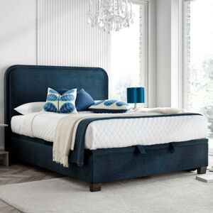 Happy Beds Clifton - Double - Ottoman Storage Bed - Blue - Velvet - 4ft6 Happy Beds Clifton - Double - Ottoman Storage Bed - Blue - Velvet - 4ft6