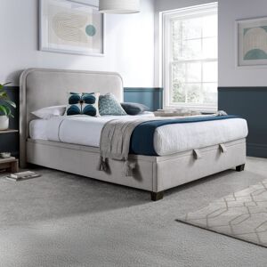 Happy Beds Clifton - King Size - Ottoman Storage Bed - Stone Grey - Velvet - 5ft Happy Beds Clifton - King Size - Ottoman Storage Bed - Stone Grey - Velvet - 5ft