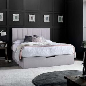 Lincoln Connect - Double - Ottoman Storage Bed - Light Grey - Fabric - 4ft6 - Happy Beds Lincoln Connect - Double - Ottoman Storage Bed - Light Grey - Fabric - 4ft6 - Happy Beds