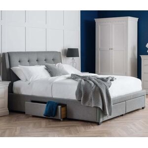 Fullerton Grey Fabric 4 Drawer Storage Bed Frame Only - 6ft Super King Size - Happy Beds Fullerton Grey Fabric 4 Drawer Storage Bed Frame Only - 6ft Super King Size - Happy Beds