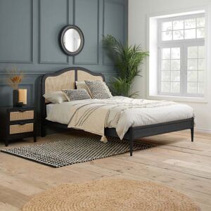 Leonie - King Size - Rattan Bed - Black - Wooden - 5ft - Happy Beds Leonie - King Size - Rattan Bed - Black - Wooden - 5ft - Happy Beds