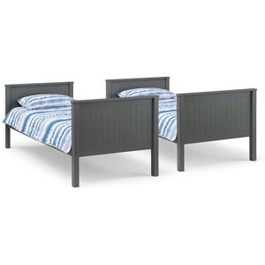 Maine - Single - Kids Wooden Bunk Bed Frame - Anthracite - 3ft - Happy Beds Maine - Single - Kids Wooden Bunk Bed Frame - Anthracite - 3ft - Happy Beds