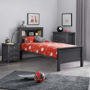 Maine - Single - Bookcase Storage Bed - Anthracite Dark Grey - Wooden - 3ft - Happy Beds Maine - Single - Bookcase Storage Bed - Anthracite Dark Grey - Wooden - 3ft - Happy Beds